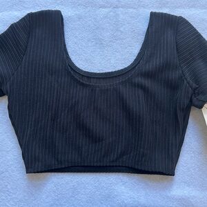 Set of 2 vintage 90s black crop tops dance